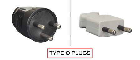 TYPE O Plugs are used in the following Country:
<br>
Primary Country known for using TYPE O plugs is Thailand.

<br><font color="yellow">*</font> Additional Type O Electrical Devices:

<br><font color="yellow">*</font> <a href="https://internationalconfig.com/icc6.asp?item=TYPE-O-CONNECTORS" style="text-decoration: none">Type O Connectors</a> 

<br><font color="yellow">*</font> <a href="https://internationalconfig.com/icc6.asp?item=TYPE-O-OUTLETS" style="text-decoration: none">Type O Outlets</a> 

<br><font color="yellow">*</font> <a href="https://internationalconfig.com/icc6.asp?item=TYPE-O-POWER-CORDS" style="text-decoration: none">Type O Power Cords</a> 

<br><font color="yellow">*</font> <a href="https://internationalconfig.com/icc6.asp?item=TYPE-O-POWER-STRIPS" style="text-decoration: none">Type O Power Strips</a>

<br><font color="yellow">*</font> <a href="https://internationalconfig.com/icc6.asp?item=TYPE-O-ADAPTERS" style="text-decoration: none">Type O Adapters</a>

<br><font color="yellow">*</font> <a href="https://internationalconfig.com/worldwide-electrical-devices-selector-and-electrical-configuration-chart.asp" style="text-decoration: none">Worldwide Selector. All Countries by TYPE.</a>

<br>View examples of TYPE O plugs below.